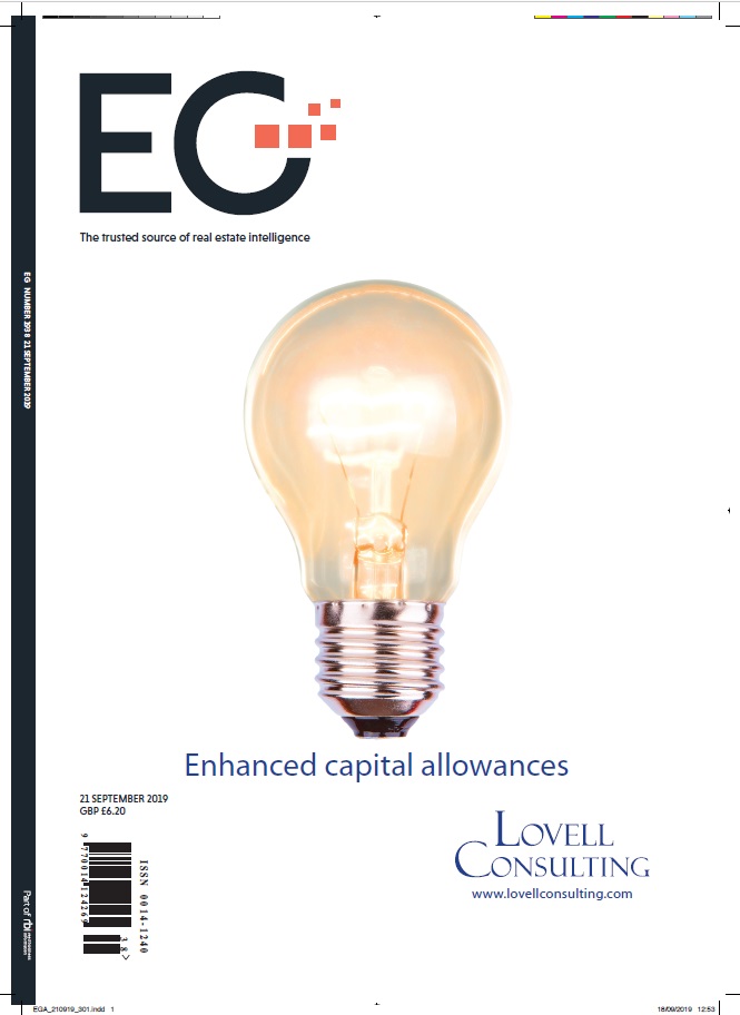 EG - magazine cover showing lightbulb "enhanced capital allowances"
