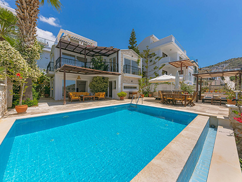 image of house with swimming pool in the foreground